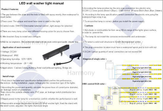 IP65 IP65 DC24V RGB LED LED Luz rígida