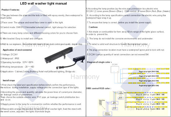 Buena calidad IP67 SMD 5050 DMX LED Washer Washer Barra de luz