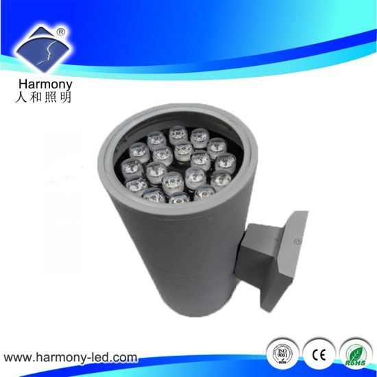 Lámpara de superficie redonda para exteriores, iluminación ascendente y descendente, aplique LED decorativo